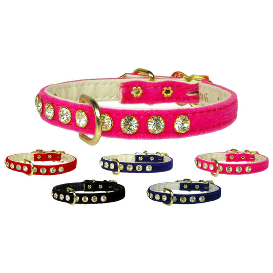 Dog, Puppy & Pet Collar, "#16 Crystal Velvet" - DOGGO'S KING