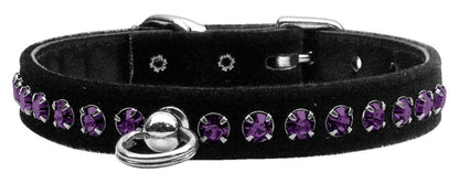 Dog, Puppy and Pet Collar, "Black Velvet Crystal Elite" - DOGGO'S KING