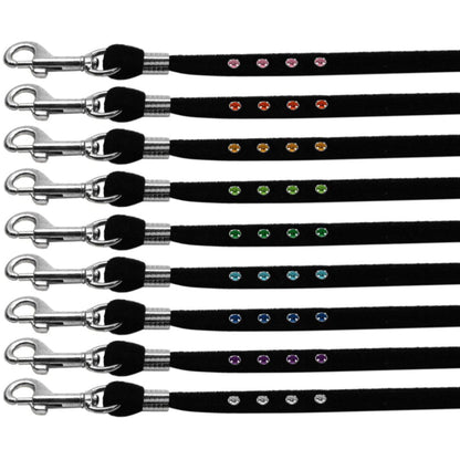 Dog, Puppy & Pet Leash, "Black Velvet Jeweled" - DOGGO'S KING