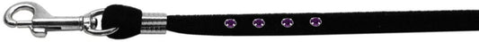Dog, Puppy & Pet Leash, "Black Velvet Jeweled" - DOGGO'S KING
