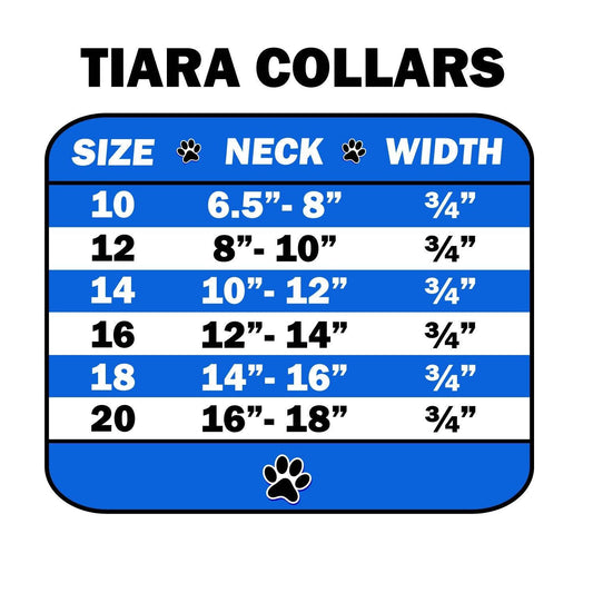 Dog, Puppy & Pet Collar, "Tiara Rhinestone" - DOGGO'S KING