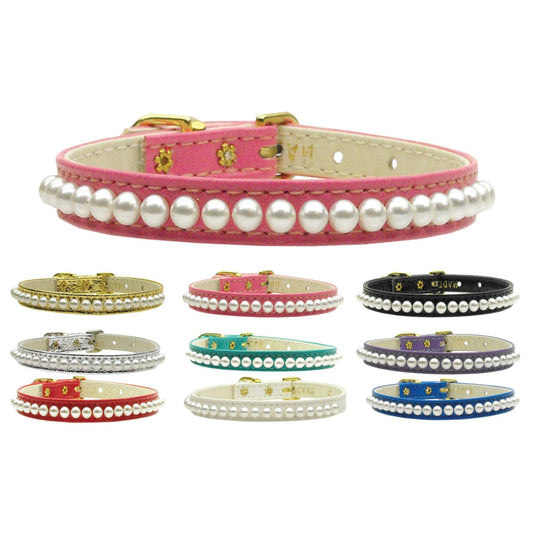 Dog, Puppy & Pet Collar, "3/8" Wide Pearl" - DOGGO'S KING
