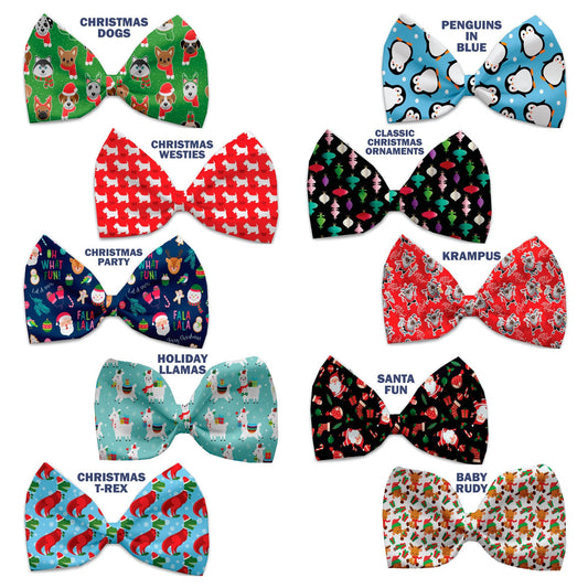 Christmas Pet, Dog and Cat Bow Ties, "Christmas Friends Group" (Choose from 10 different patterns!)