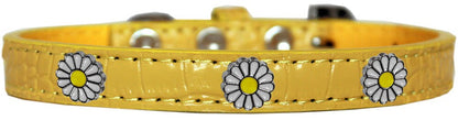 Dog, Puppy & Pet Designer Croc Widget Collar, "White Daisies"