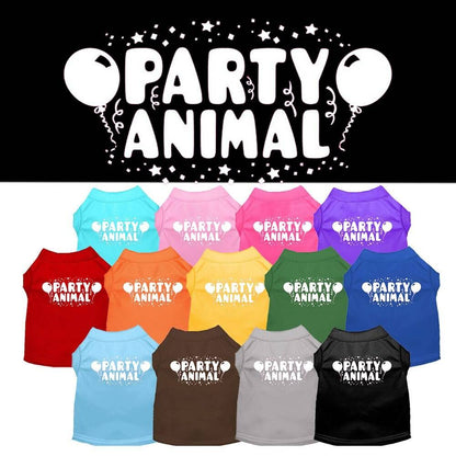 Pet Dog & Cat Shirt Screen Printed, "Party Animal" - DOGGO'S KING