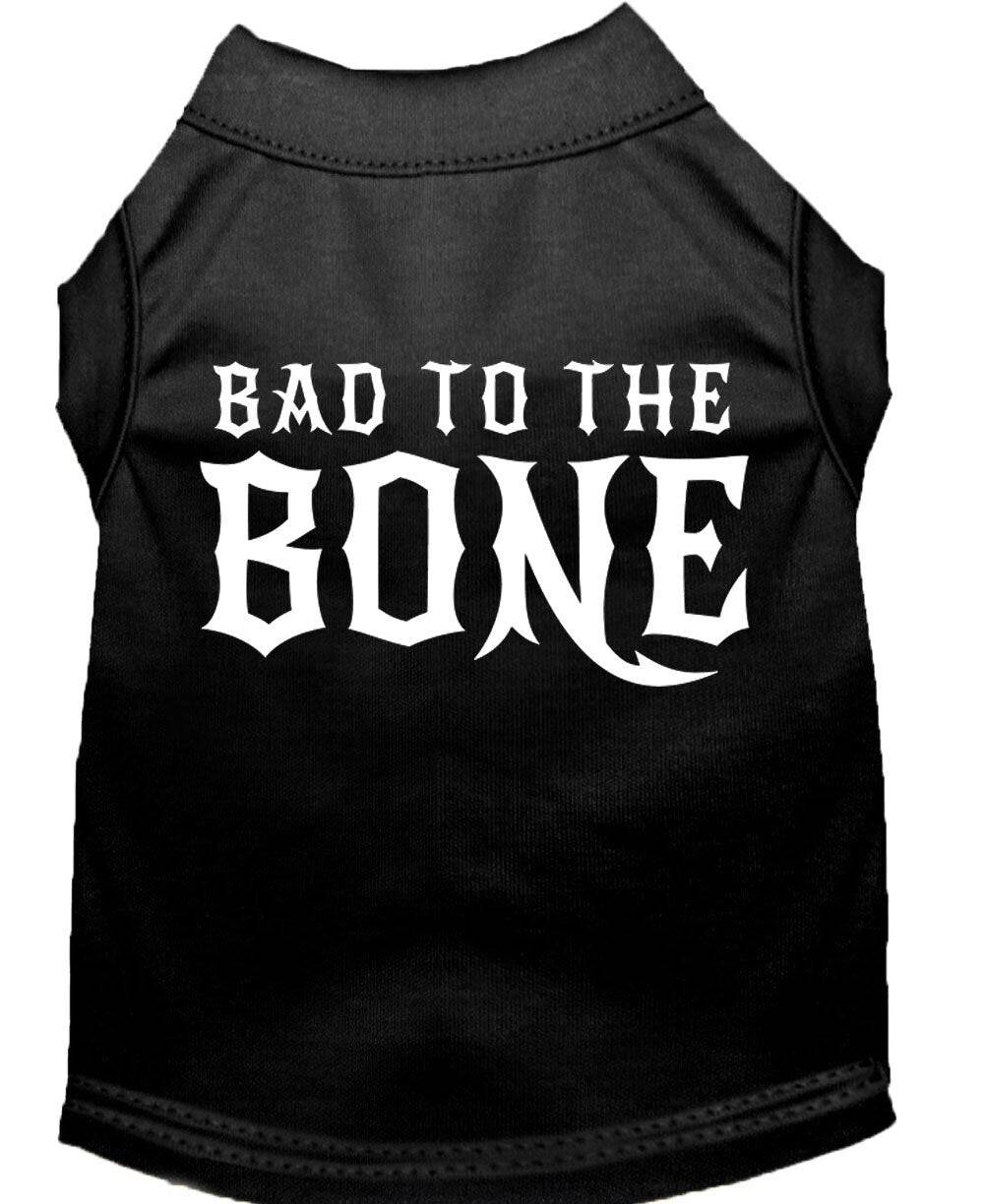Pet Dog & Cat Shirt Screen Printed, "Bad To The Bone" - DOGGO'S KING