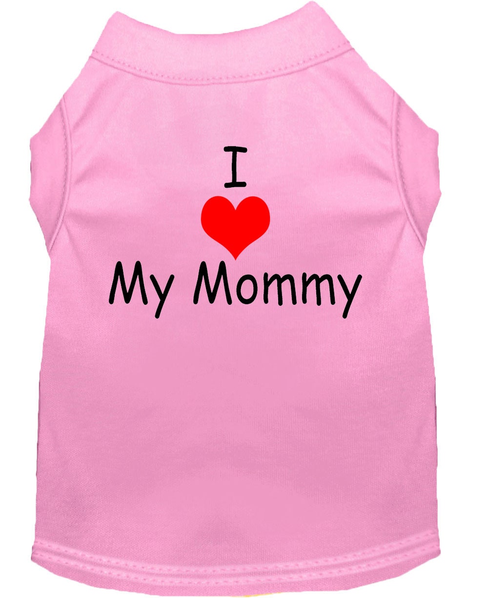 Pet Dog & Cat Shirt Screen Printed, "I Love My Mommy" - DOGGO'S KING