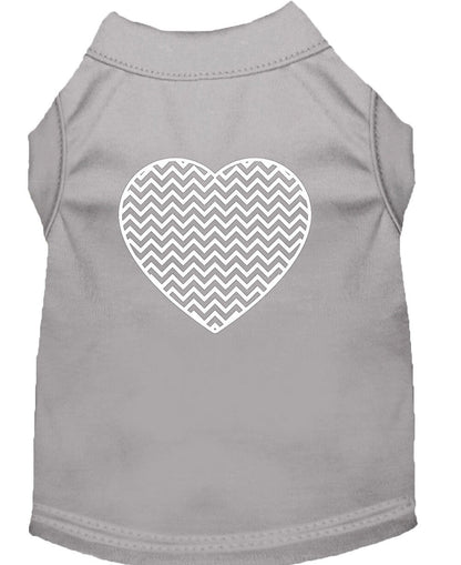 Pet Dog & Cat Shirt Screen Printed, "Chevron Heart"
