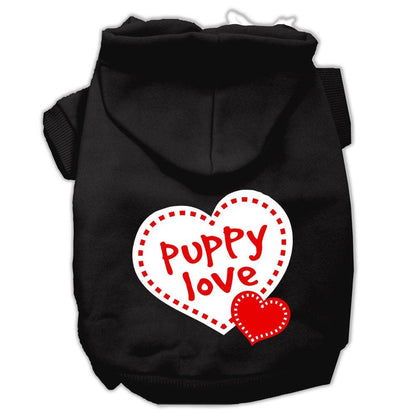 Pet Dog & Cat Hoodie Screen Printed, "Puppy Love" - DOGGO'S KING