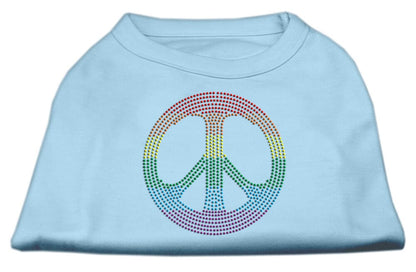 Pet Dog & Cat Shirt Rhinestone, "Rainbow Peace Sign" - DOGGO'S KING