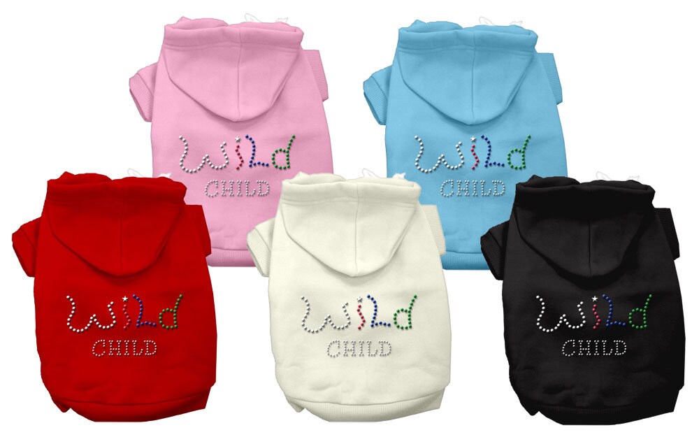 Pet, Dog & Cat Hoodie Rhinestone, "Wild Child"
