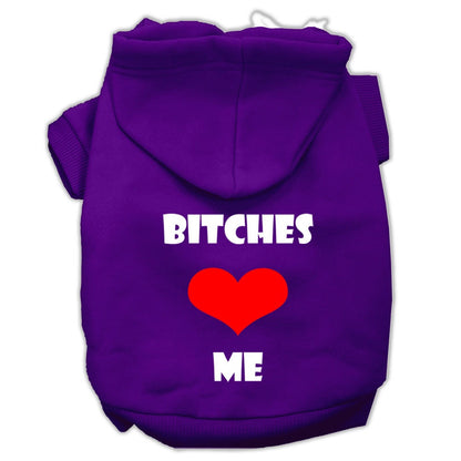 Pet, Dog & Cat Hoodie Screen Printed, "Bitches Love Me" - DOGGO'S KING