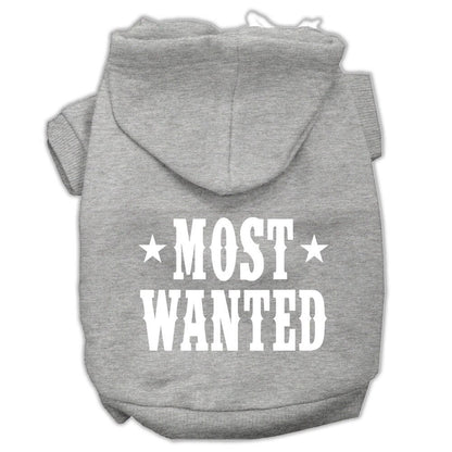Pet Dog & Cat Hoodie Screen Printed, "Most Wanted"