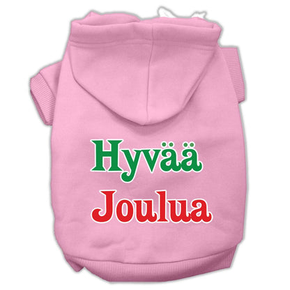 Pet Dog & Cat Hoodie Screen Printed, "Hyvaa Joulua"