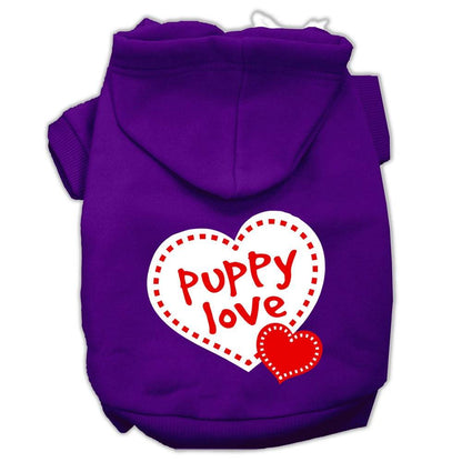 Pet Dog & Cat Hoodie Screen Printed, "Puppy Love" - DOGGO'S KING