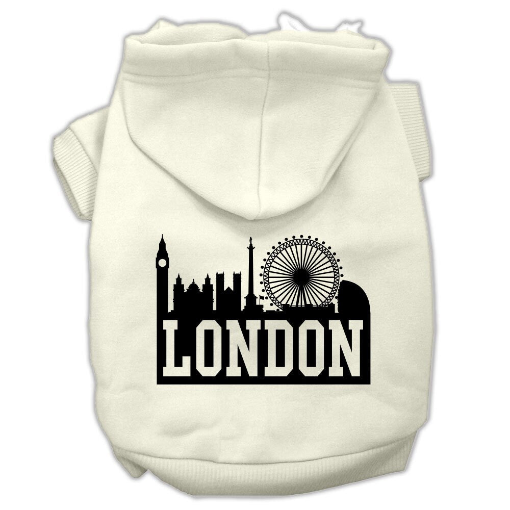 Pet Dog & Cat Hoodie Screen Printed, "London Skyline"
