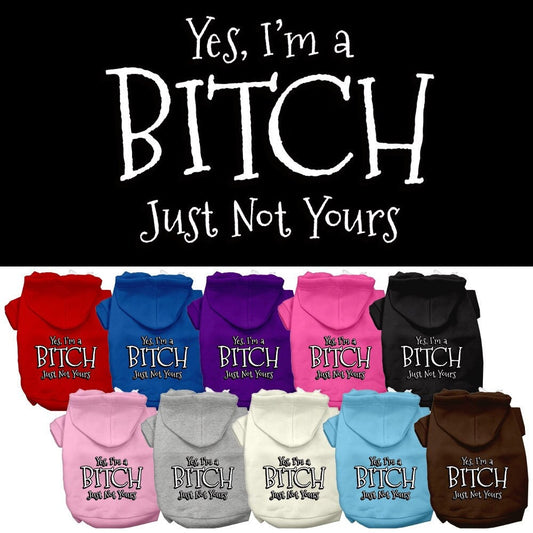 Pet Dog & Cat Hoodie Screen Printed, "Yes, I'm A Bitch, Just Not Yours"