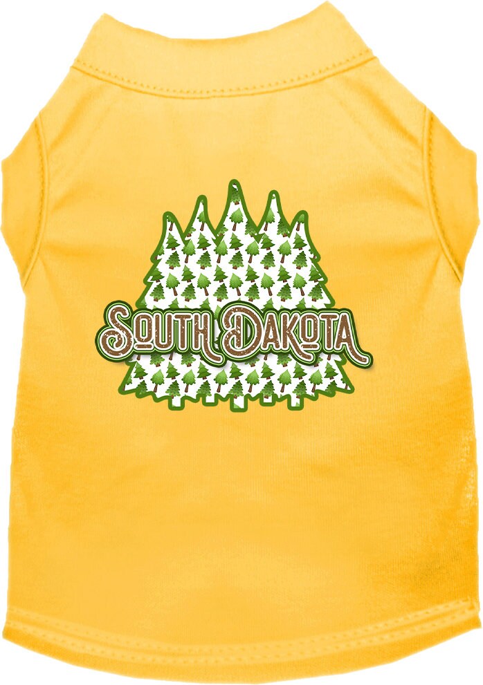 Pet Dog & Cat Screen Printed Shirt for Small to Medium Pets (Sizes XS-XL), "South Dakota Woodland Trees"