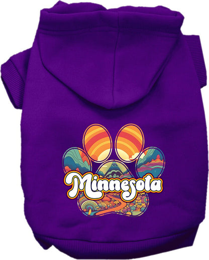 Pet Dog & Cat Screen Printed Hoodie for Small to Medium Pets (Sizes XS-XL), "Minnesota Groovy Summit"