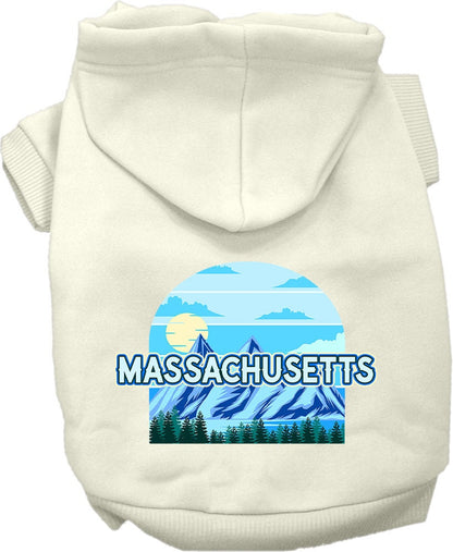 Pet Dog & Cat Screen Printed Hoodie for Small to Medium Pets (Sizes XS-XL), "Massachusetts Trailblazer"