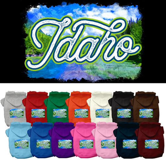 Pet Dog & Cat Screen Printed Hoodie for Medium to Large Pets (Sizes 2XL-6XL), "Idaho Summer"
