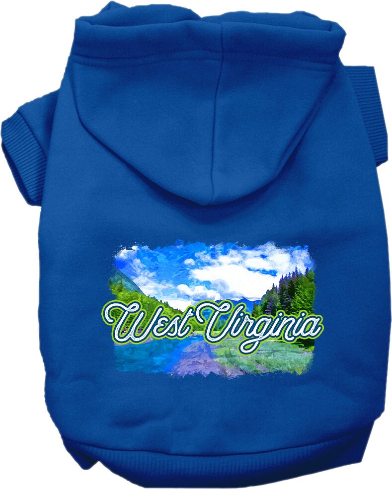 Pet Dog & Cat Screen Printed Hoodie for Medium to Large Pets (Sizes 2XL-6XL), "West Virginia Summer"