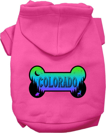 Pet Dog & Cat Screen Printed Hoodie for Small to Medium Pets (Sizes XS-XL), "Colorado Mountain Shades"