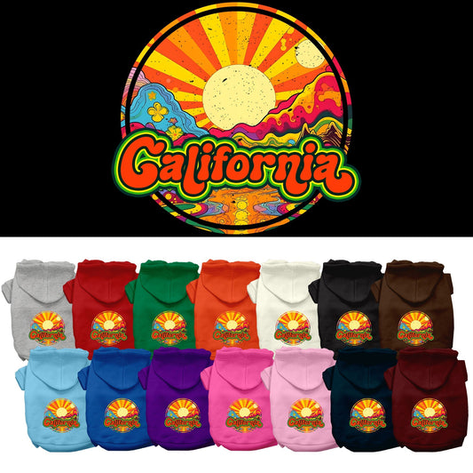 Pet Dog & Cat Screen Printed Hoodie for Small to Medium Pets (Sizes XS-XL), "California Mellow Mountain"