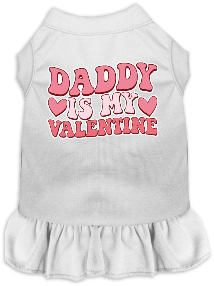 Pet Dog & Cat Screen Printed Dress "Daddy Is My Valentine"