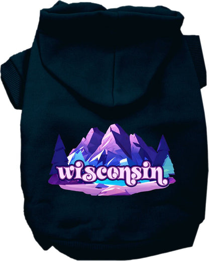 Pet Dog & Cat Screen Printed Hoodie for Small to Medium Pets (Sizes XS-XL), "Wisconsin Alpine Pawscape"