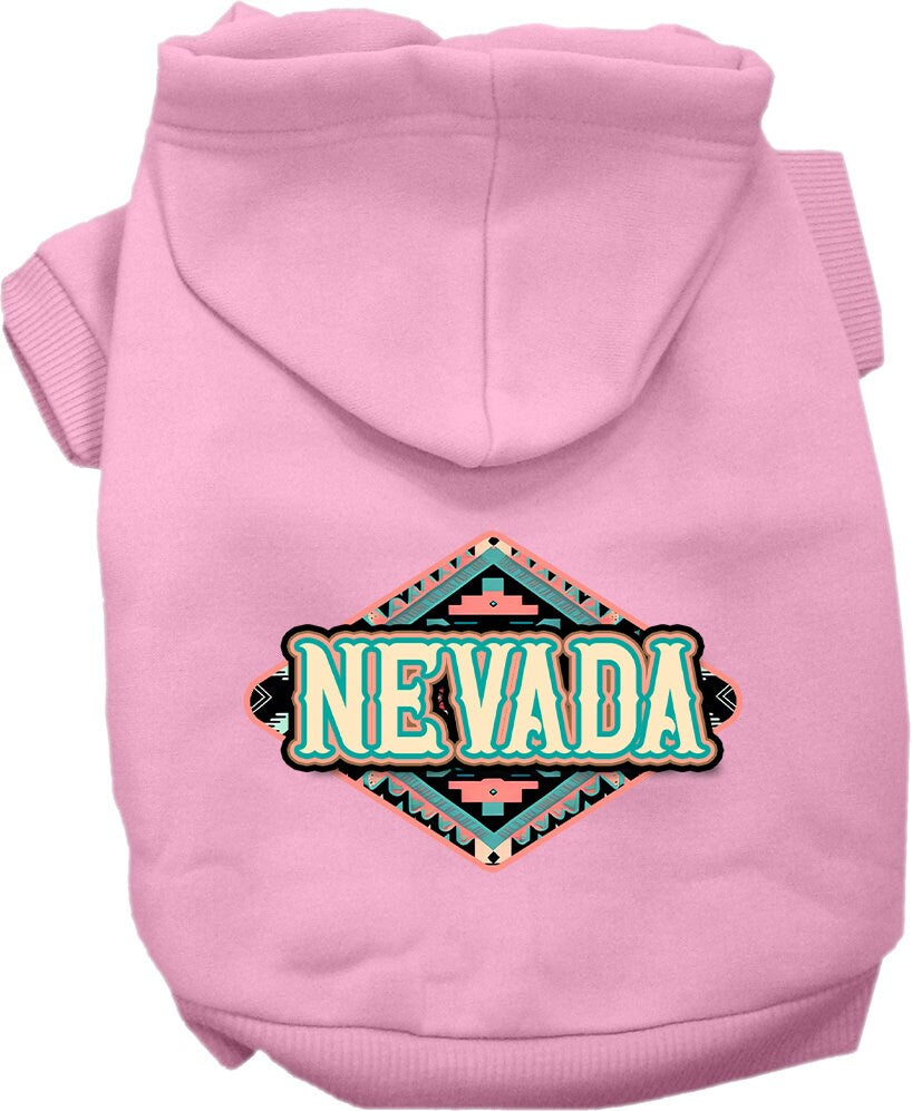Pet Dog & Cat Screen Printed Hoodie for Small to Medium Pets (Sizes XS-XL), "Nevada Peach Aztec"