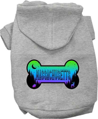 Pet Dog & Cat Screen Printed Hoodie for Small to Medium Pets (Sizes XS-XL), "Massachusetts Mountain Shades"