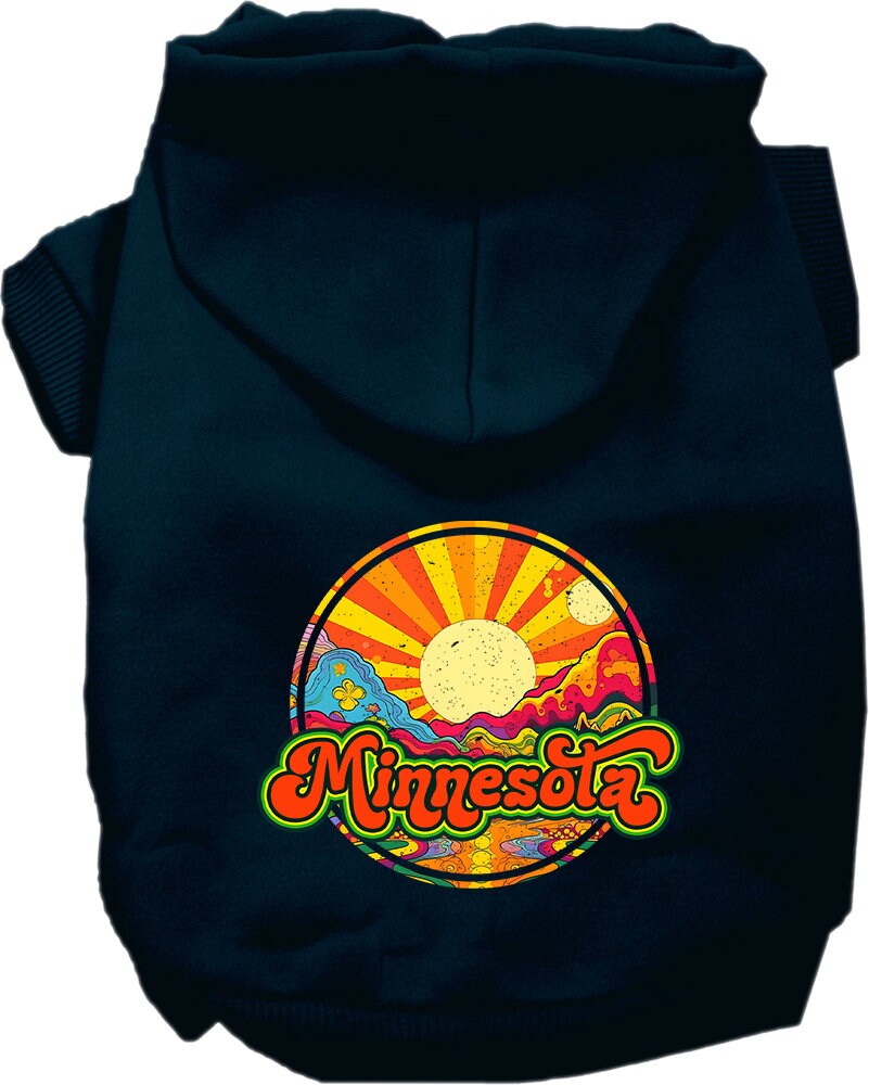 Pet Dog & Cat Screen Printed Hoodie for Small to Medium Pets (Sizes XS-XL), "Minnesota Mellow Mountain"