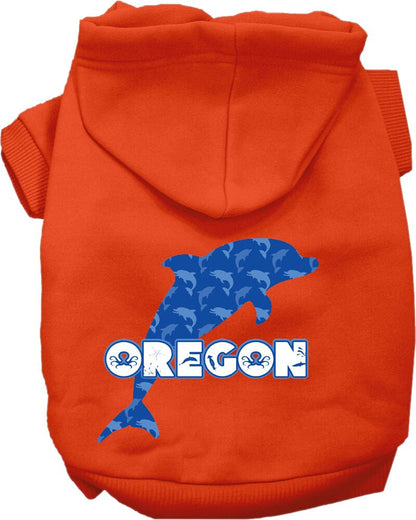 Pet Dog & Cat Screen Printed Hoodie for Small to Medium Pets (Sizes XS-XL), "Oregon Blue Dolphins"