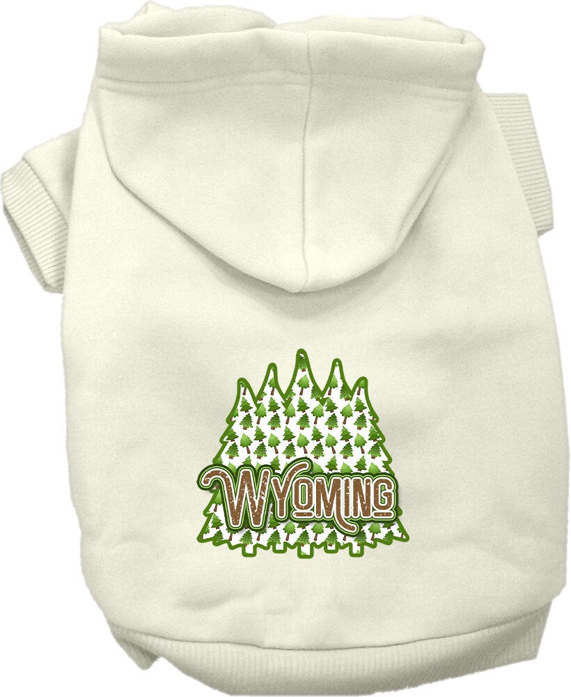 Pet Dog & Cat Screen Printed Hoodie for Small to Medium Pets (Sizes XS-XL), "Wyoming Woodland Trees"