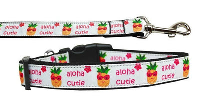 Pet Dog & Cat Nylon Collar or Leash, "Aloha Cutie" - DOGGO'S KING
