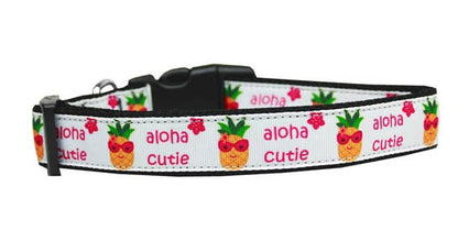 Pet Dog & Cat Nylon Collar or Leash, "Aloha Cutie" - DOGGO'S KING
