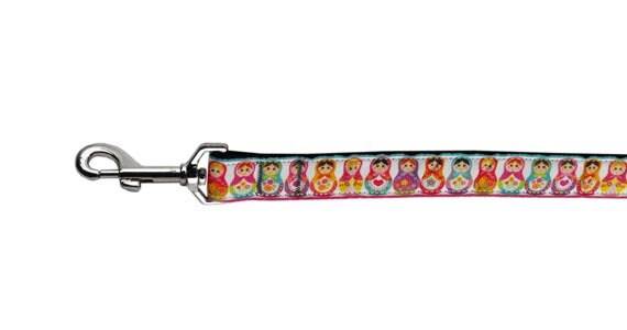 Pet Dog & Cat Nylon Collar or Leash, "Pretty Nesting Dolls"