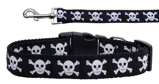 Pet Dog & Cat Nylon Collar or Leash, "Skulls"