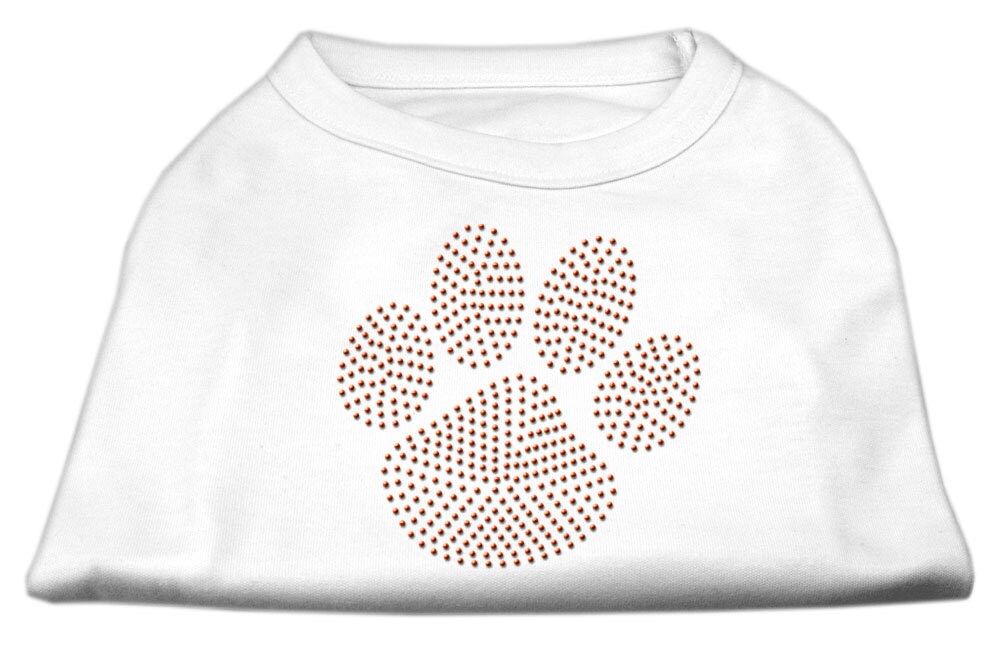 Pet Dog & Cat Shirt Rhinestone, "Orange Paw"