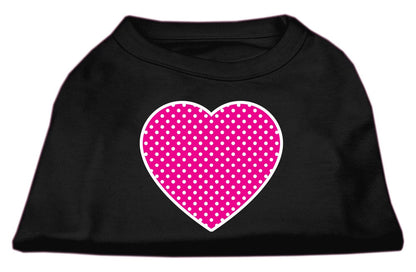 Pet Dog & Cat Shirt Screen Printed, "Pink Swiss Dot Heart" - DOGGO'S KING