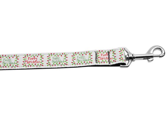 Christmas Pet Dog & Cat Nylon Collar or Leash, "Feliz Navidad"