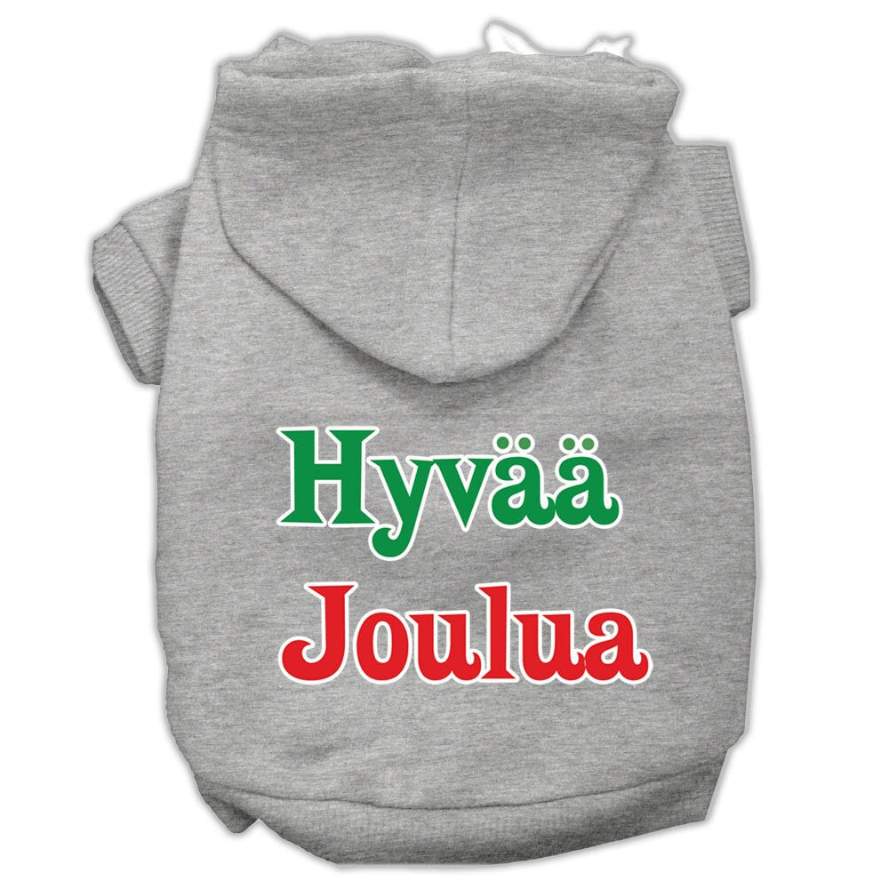 Pet Dog & Cat Hoodie Screen Printed, "Hyvaa Joulua"