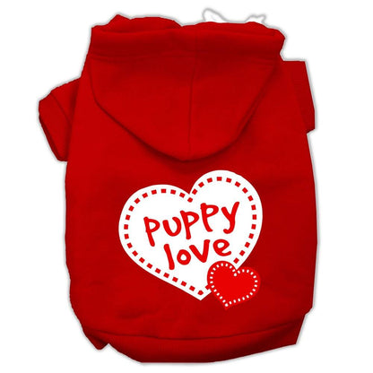 Pet Dog & Cat Hoodie Screen Printed, "Puppy Love" - DOGGO'S KING