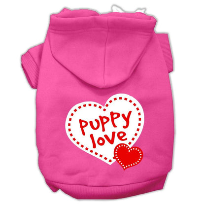 Pet Dog & Cat Hoodie Screen Printed, "Puppy Love" - DOGGO'S KING