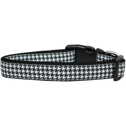 Pet Dog & Cat Nylon Collar or Leash, "Houndstooth Black" - DOGGO'S KING