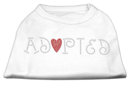 Pet Dog & Cat Shirt Rhinestone, "Adopted"