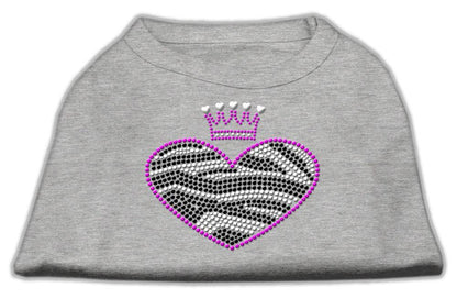 Pet Dog & Cat Shirt Rhinestone, "Zebra Heart" - DOGGO'S KING