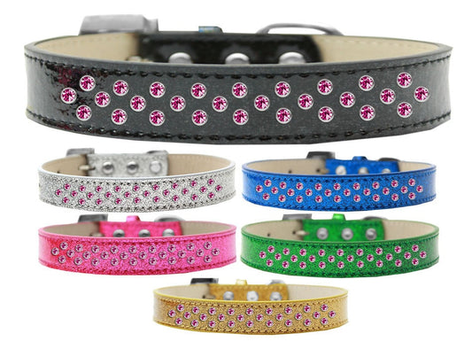 Dog, Puppy & Pet Ice Cream  Collar, "Bright Pink Crystal Sprinkles Rimsets" - DOGGO'S KING