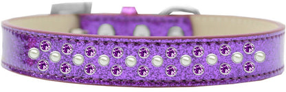 Dog, Puppy & Pet Ice Cream  Collar, "Pearl and Purple Crystal Rimsets Sprinkles"
